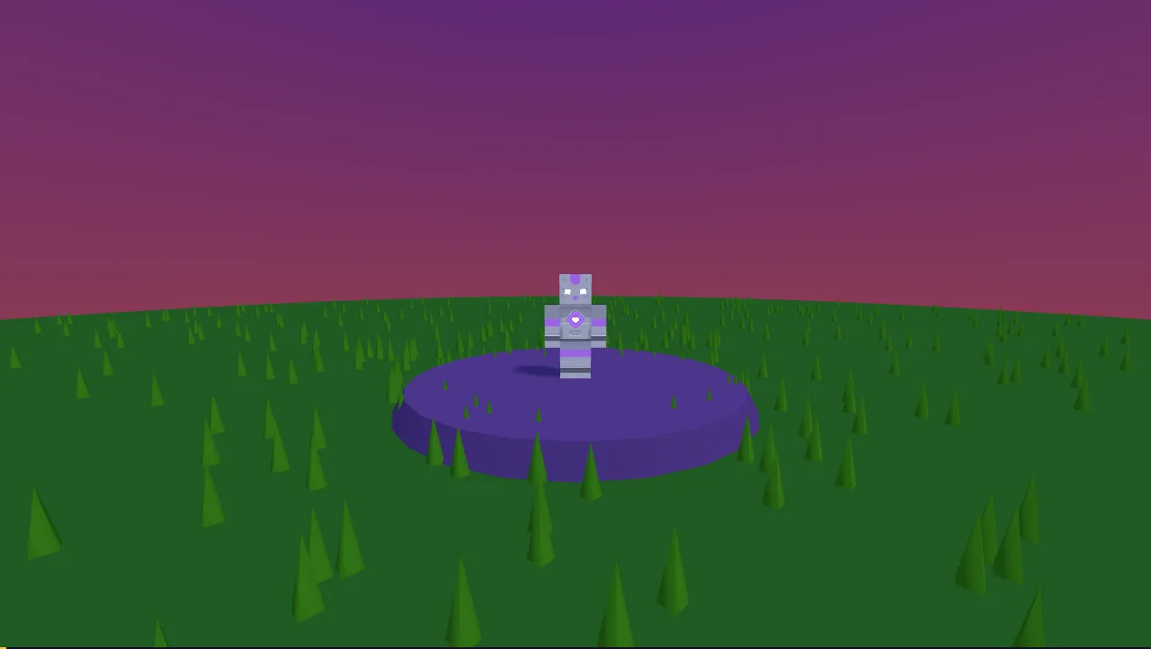 A CC0 Kenney character wired into the engine — blocky low-poly, free to ship commercially.